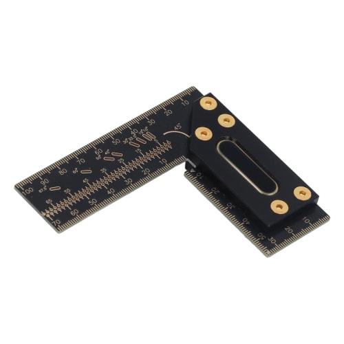 Hilitand 100mm Aluminum Woodworking Ruler, Gauge, T-Shaped Square, Marking Tool, Aluminum, Woodworking Scriber