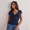 Spring Summer Slim Temperament Fashion Spice Deep V-neck T-shirt Women