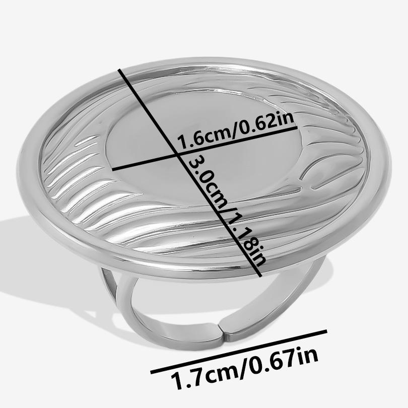 Round Oval Square Heart Blank Settings DIY Rhinestone Drip Oil Silver/Gold Color Stainless Steel Rings For Women Men Accessories