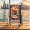 Nanjing Scenery Rotating Magnet: National Tide Retro Wood Ornament
