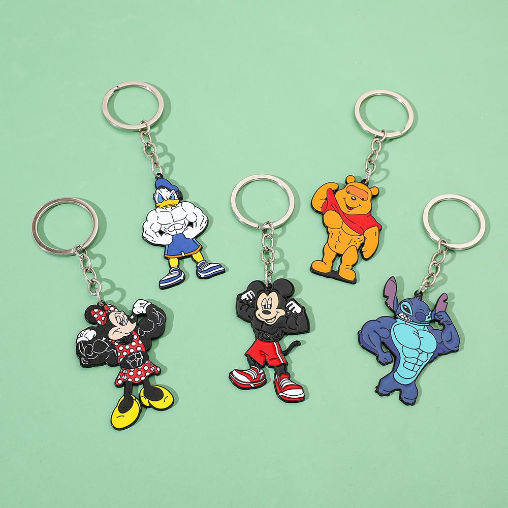 Fitness Motivational Key Ring - Funny Muscle Figure Mickey Stitch for Women Men Keys Holder Keyring Attachment Present