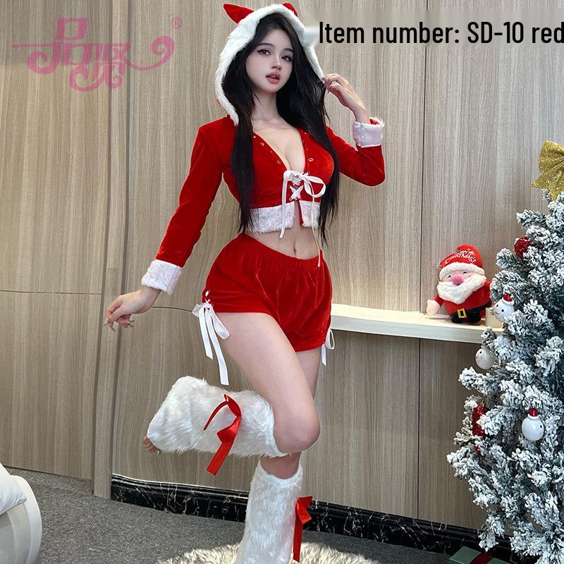 

2025 Золотий Оксамитовий Різдвяний Костюм Дівчини-Кролика - Сексуальний Костюм для Вечірки в Нічному Клубі One Size