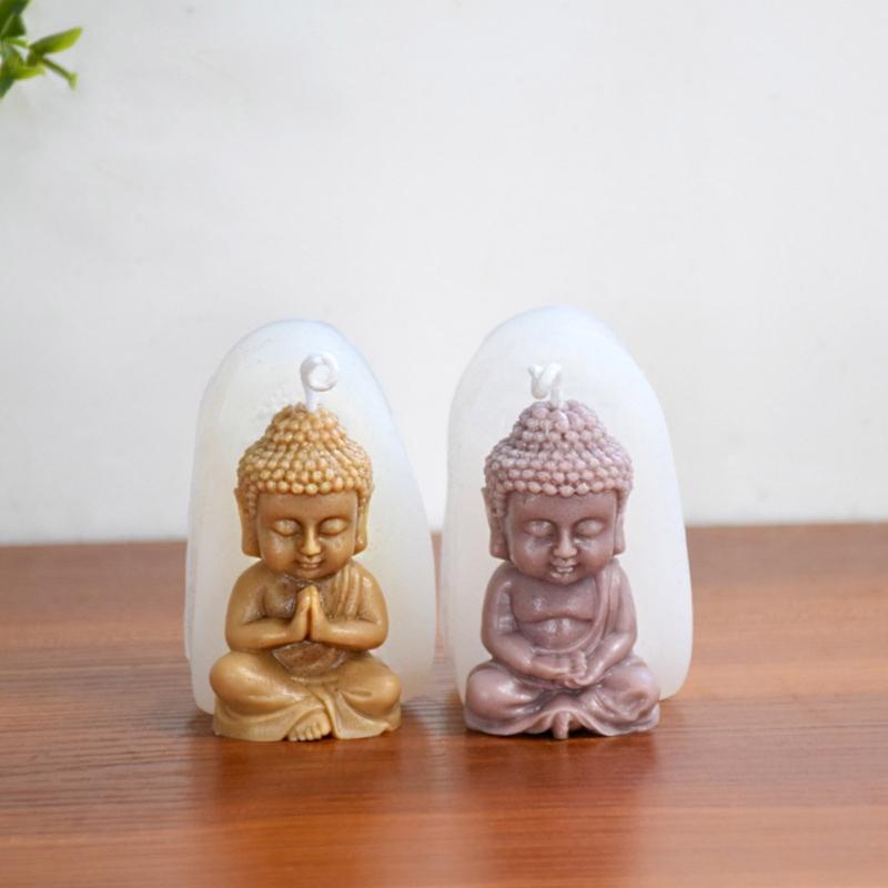 Buddha Silicone Candle Mold Church Buddha Incense Candle Plaster Decoration Mold DIY Church Candle Craft Fondant Mold