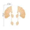 Women Fashion Dangle Earrings Ginkgo Leaf Fan Shape Earrings Vintage Boho Textured Dangle Earrings Jewelry Gifts for Her