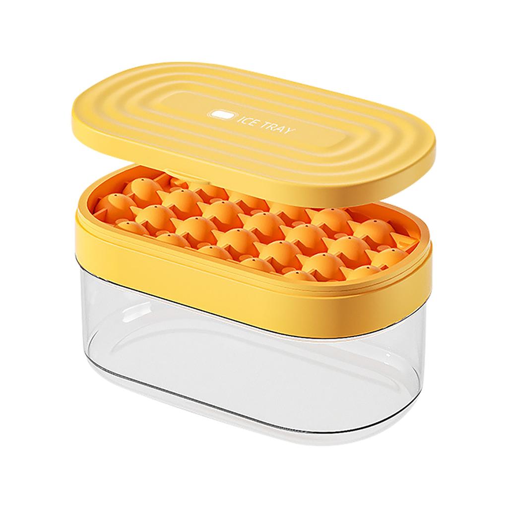 Ice Making Mould, Ice Tray With Lid Silicone Ice Tray With Storage Box Stackable Easy Release Ice Ball Maker For Cocktail Whisky Coffee