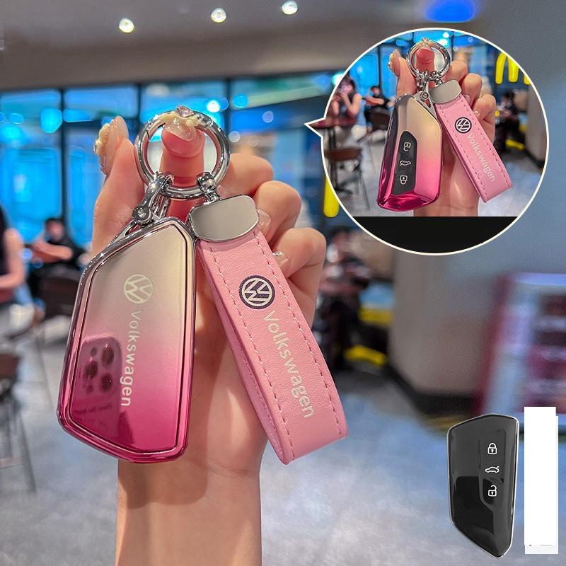 For VOLKSWAGEN VW 3 Buttons TPU Car Smart Remote Key Case Fob Cover For VW Volkswagen Golf 8 Mk8 MK4 2020 2021 GTI GTD R ID3 ID4