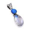 Natural Rainbow Moonstone,Australian Opal 925 Solid Silver Pendant 1.25' p5e20