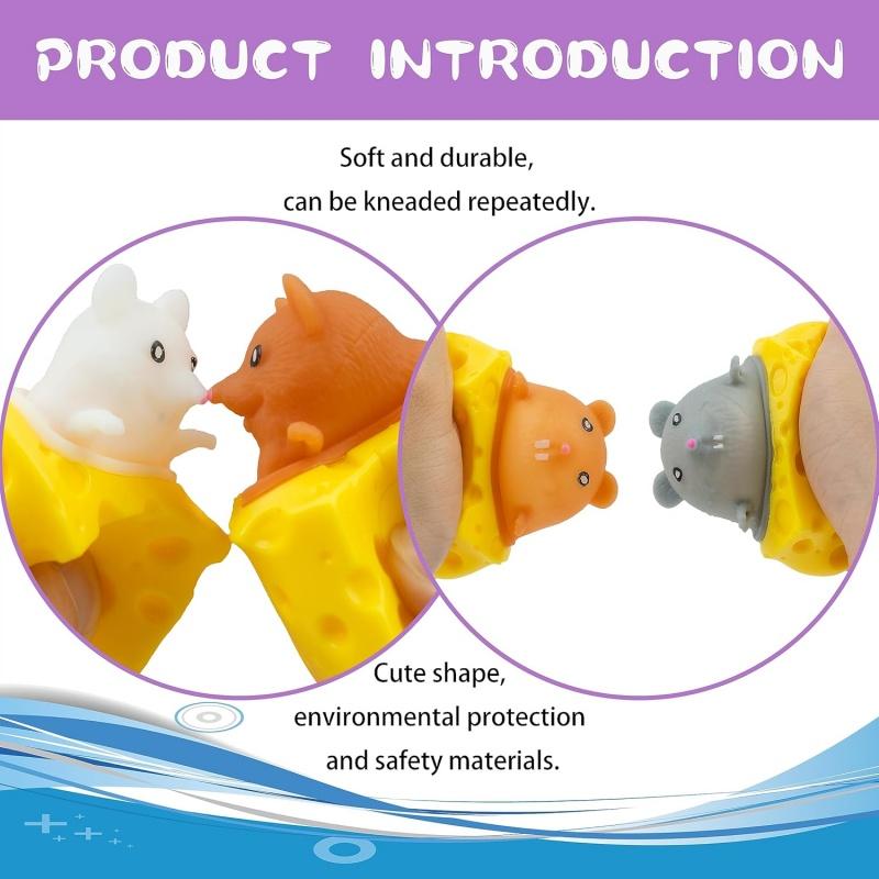 Pop Up Funny Mouse And Cheese Block Squeeze Anti Stress Toy Hide And Seek Figures Stress Relief Fidget Toys For Kids Adults