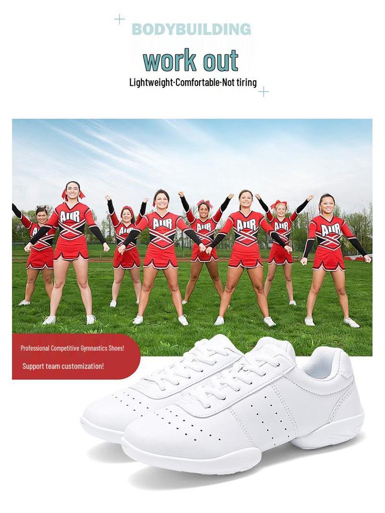 Scarpe da Allenamento Cheerleading e Aerobica da Donna Bianche, Suola Morbida, Ideali per Sport Competitivi e Fitness