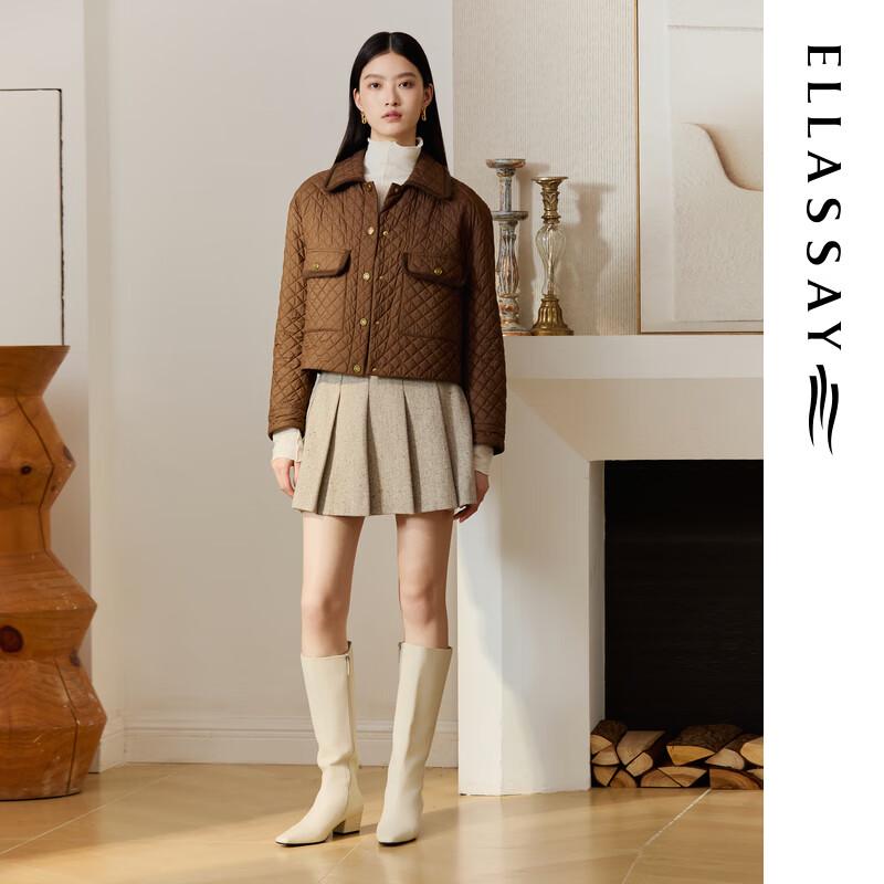 ELLASSAY Women's Casual Quilted Padded Jacket