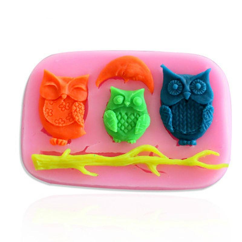 3D Owl  Shape Cake Mold Animals Fondant Chocolate Baking Tools Kitchen Accessories Moon Mold for Cupcake Decorating