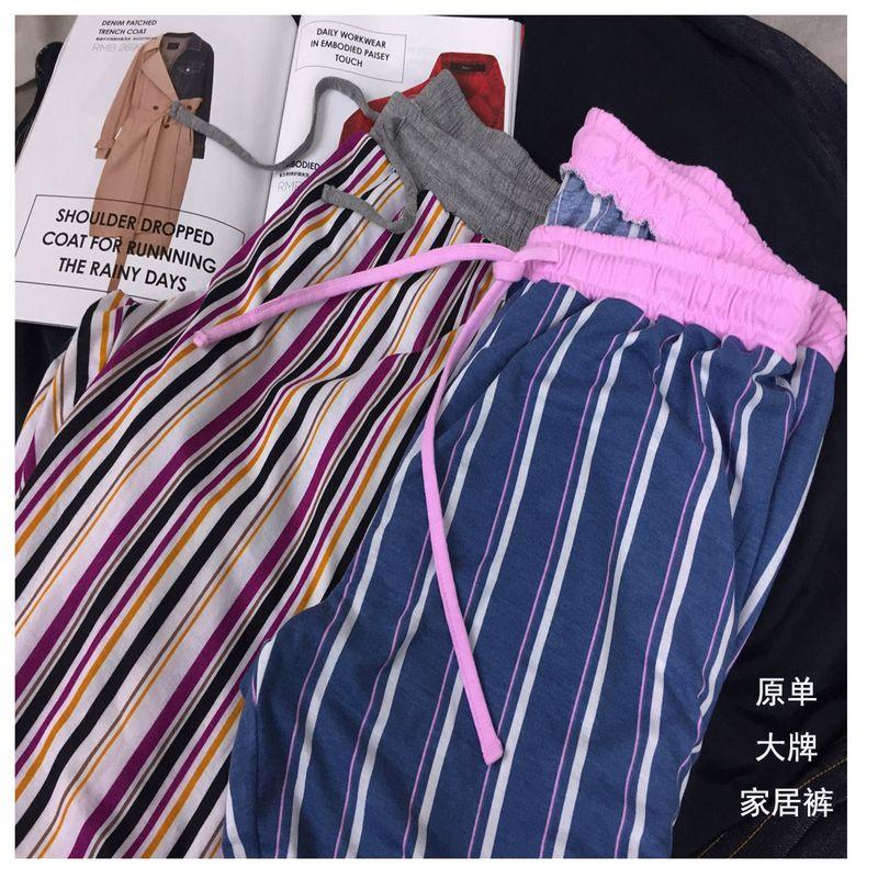 

Распродажа [Большой размер плюс] Ленивый экспорт Мягкие клетчатые брюки-джоггеры Повседневные спортивные домашние брюки A product ASH Stripes toe pants-red X3M3 M