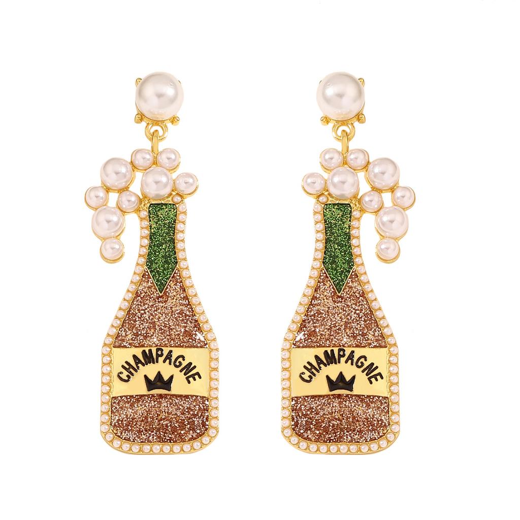 Popular Light Luxury Carnival Cute Wine Bottle Trendy Temperament Versatile New Earrings Stud Earrings