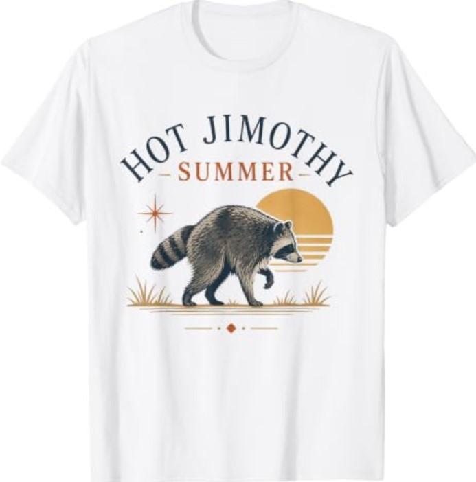Vintage Hot Jimothy Summer Raccoon Meme Sunset T-Shirt