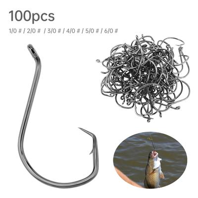 100pcs 1/0 2/0 3/0 4/0 5/0 6/0 Octopus Circle Saltwater Fishing Hooks Offset Catfish Hooks