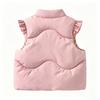 Kids Lace Trim Sleeveless Vest Top with Wide Shoulder for Fall and Winter