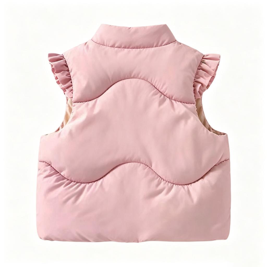 Kids Lace Trim Sleeveless Vest Top with Wide Shoulder for Fall and Winter