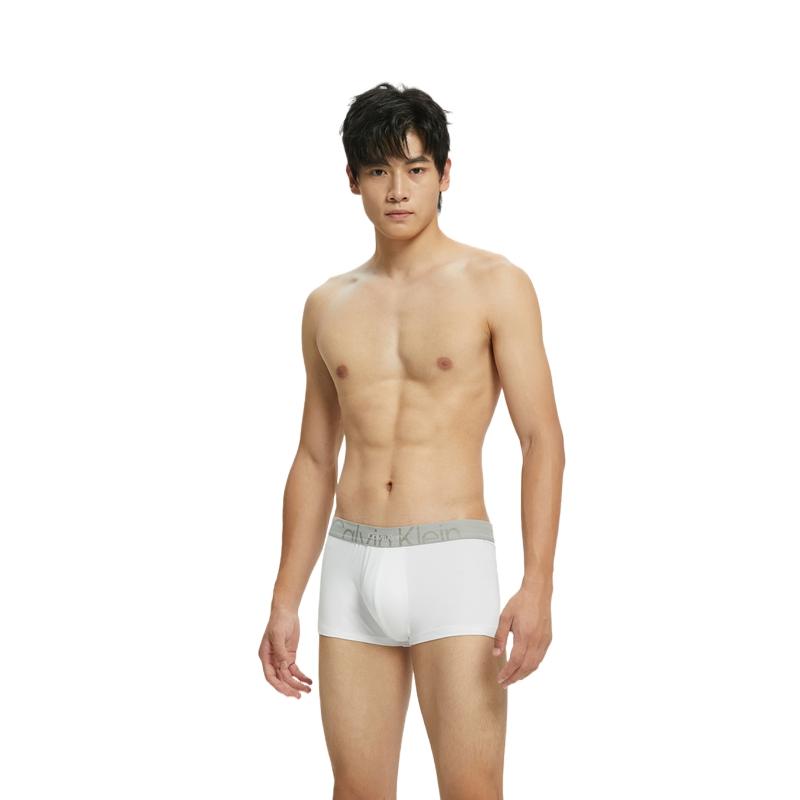 Calvin Klein Letter Jacquard Waistband Soft Breathable Anti-Chafing Boxer Shorts Men Bottoms White NB3312-100