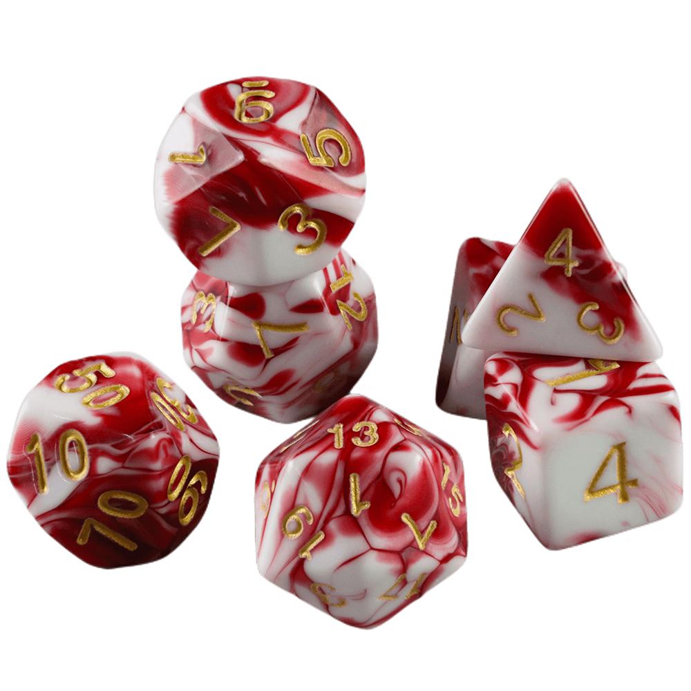 Multi-sided Digital DiceDND Game Dice 7pcs Polyhedral Double Colors Dice with Tube for RPG Board Game Party Supplies