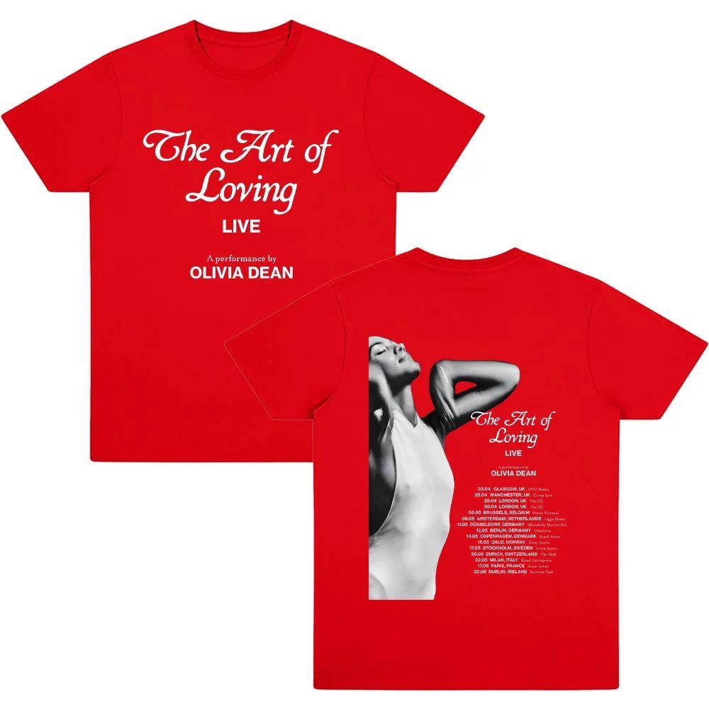 

Y2k Fashion T Shirts The Art of Loving LIVE Olivia Dean T Shirts Graphic Printing Cotton Tees Loose Fashion Oversized Top Unisex S