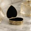 Heart Shape Metal Jewelry Box Carved Flower Heart Jewelry Box  Antique Collection