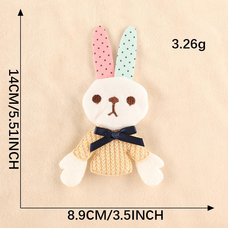 Embroidery Label Decorative Jewelry Doll Rabbit Three-dimensional Patch Sticker Clothing Accessories DIY Hand-embroidered Cloth Label