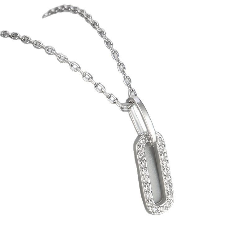 Minimalist Double Ring Pendant Clavicle Chain For Women Elegant Delicate Fashionable Niche Design Jewelry