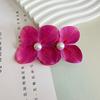 2 Stück Sommer-Haarnadel Farbverlauf Hortensie Doppelblüten-Design Imitation Perlenverzierung Haarspange Pony Seitenhaar Sommer-Haarschmuck