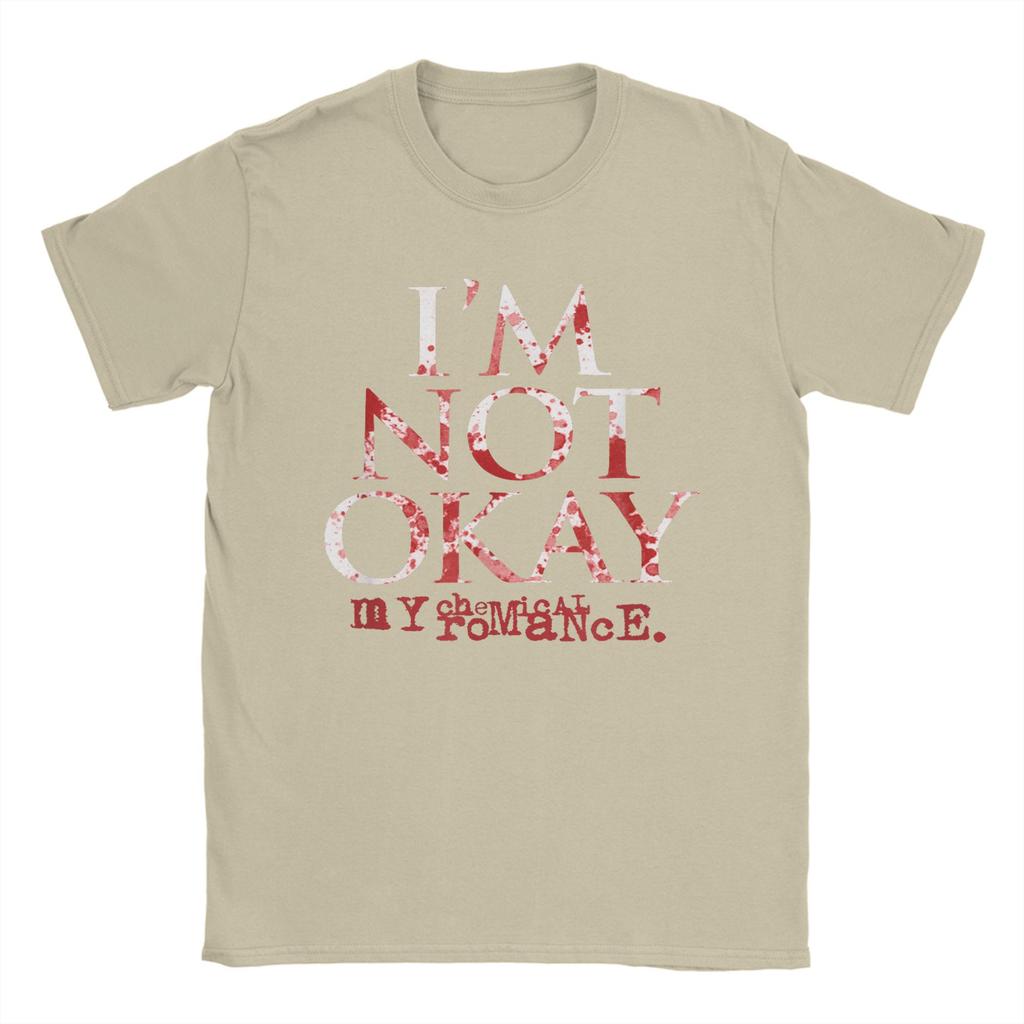 I'm Not Ok My Chemical Romance Herren T-Shirt Vintage T-Shirt Kurzarm Rundhals T-Shirt 100% Baumwolle Sommerkleidung