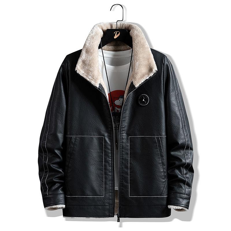 Куртка из меховой кожи с добавлением флиса для мужчин — фото 7