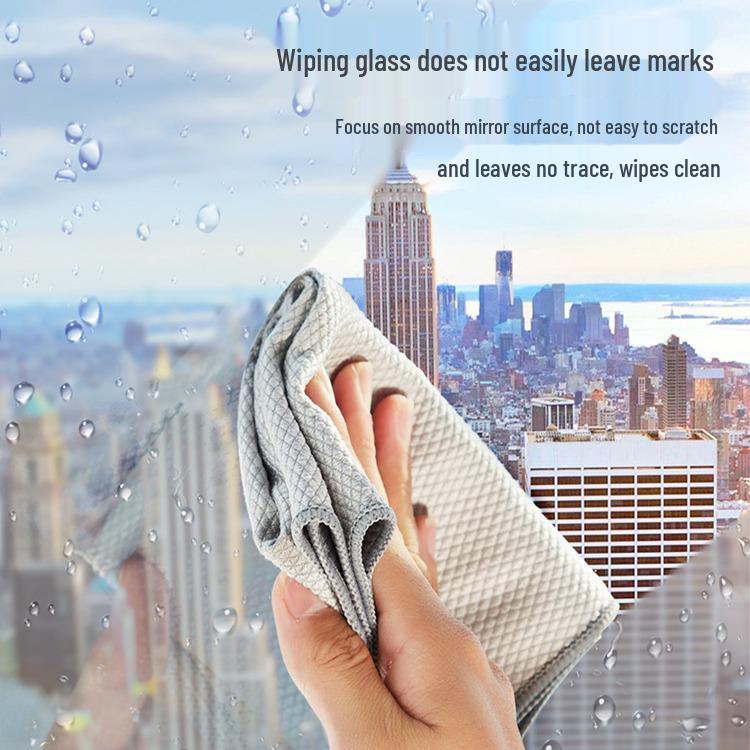 Glass Cleaning Fish Scale Cloth - Absorbent, Lint-Free, Thick, and Perfect for Household and Kitchen Use.