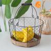 French Country Styles Iron Fruit and Vegetable Basket with Detachable Banana Hanger for Home Decoration Daily Use
