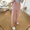 Cashmere Knitted Pants Women's Spring and Autumn New High-waisted Drape Straight Narrow Version Casual Mopping Velvet Wide-leg Pants