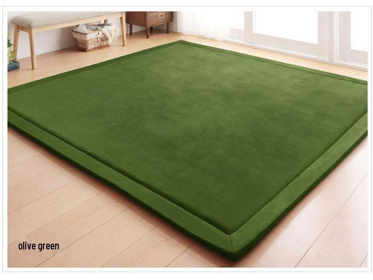 

Минималистичный японский коралловый флис татами коврик-мешок с фасолью: Утолщенный коврик для пола для детей и йоги 200x400 cm / 6.8 kg оливковое зеленый