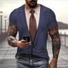 Moda Estiva Divertente T-shirt Finta Completo 3D Uomo Frac a Coda Corta Manica Corta Top Personalizzato Casual Comodo