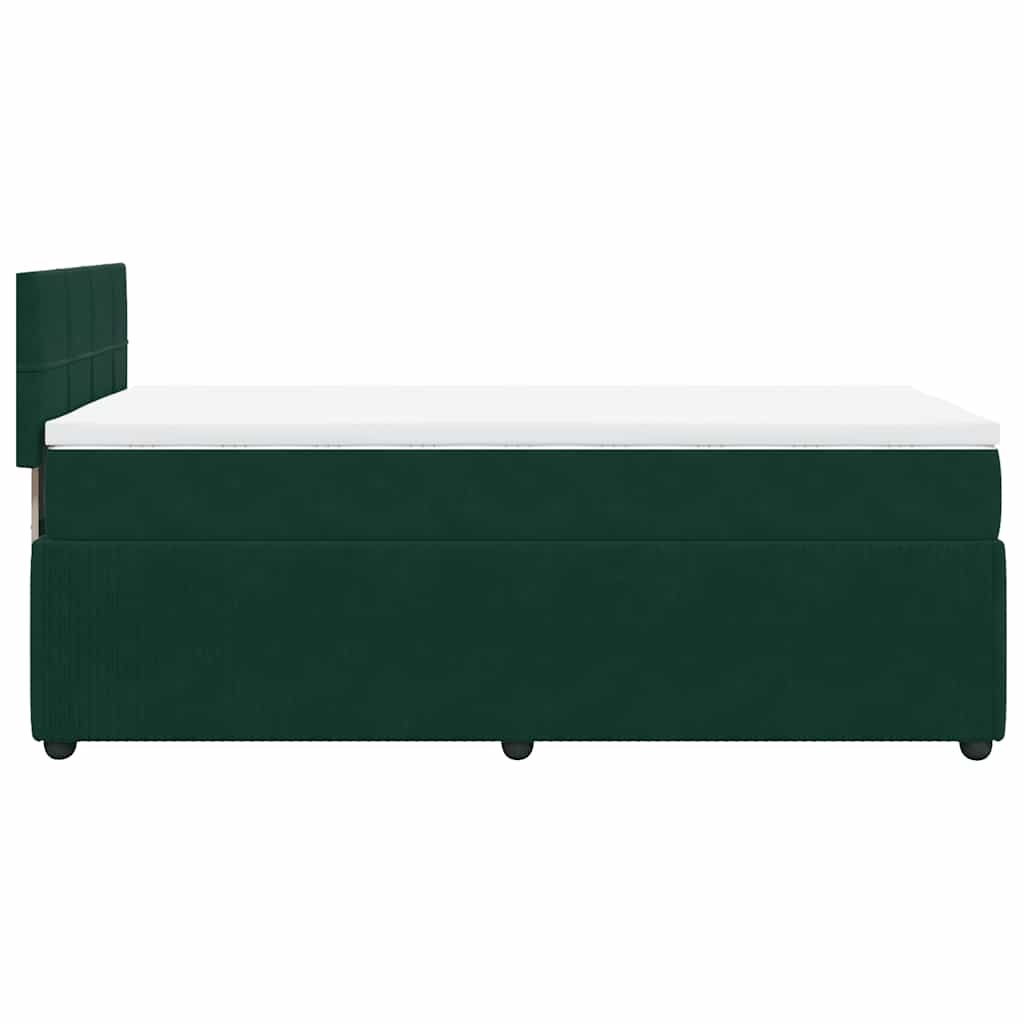 Box Spring Bed with Mattress Dark Green 80 x 200 cm Velvet