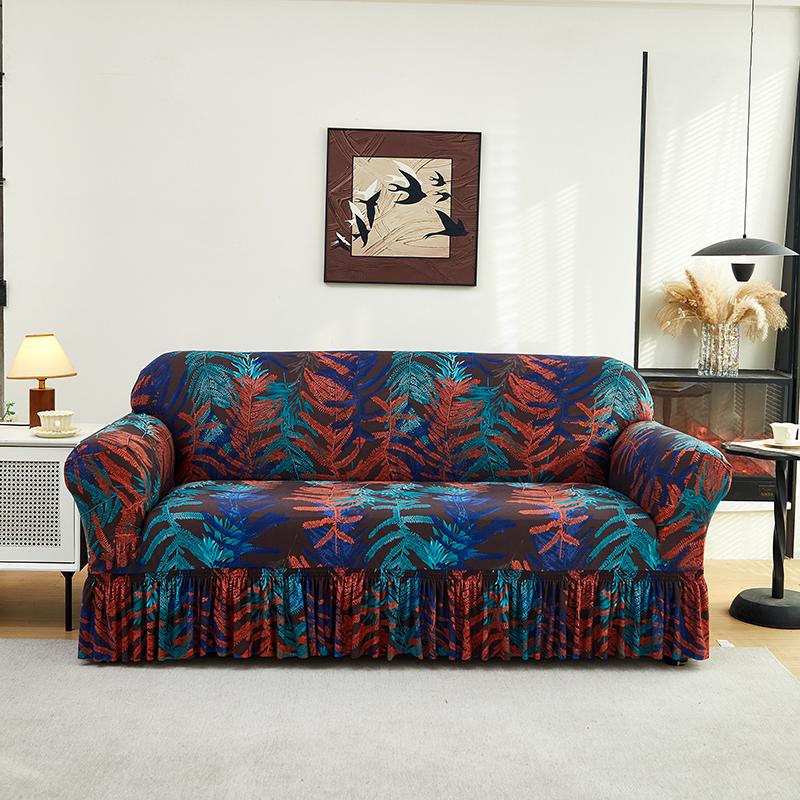 Sofa Slipcover Couch Cover With Skirt Durable Washable High Elastic Stretchable Easy Fit Universal Furniture Protector