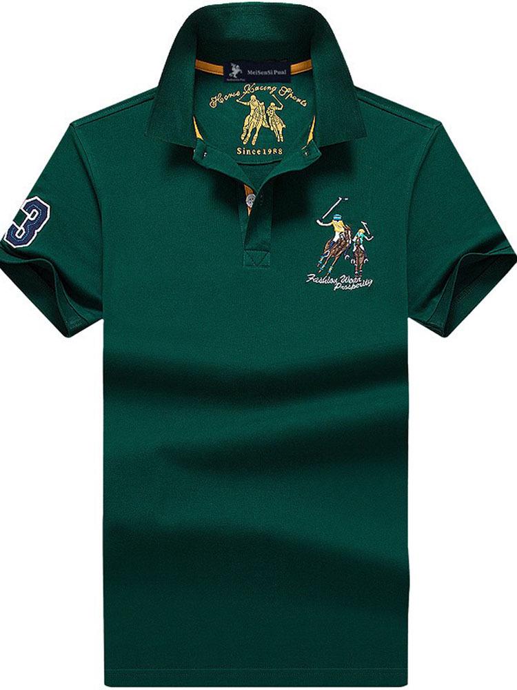 Paul Polo Bărbați Vară 2024 Tricou cu Mânecă Scurtă cu Guler, Bumbac Pur, Mărimi Mari