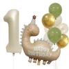 Retro Matte Caramel Dinosaur Balloon Set for Birthday Photo Props