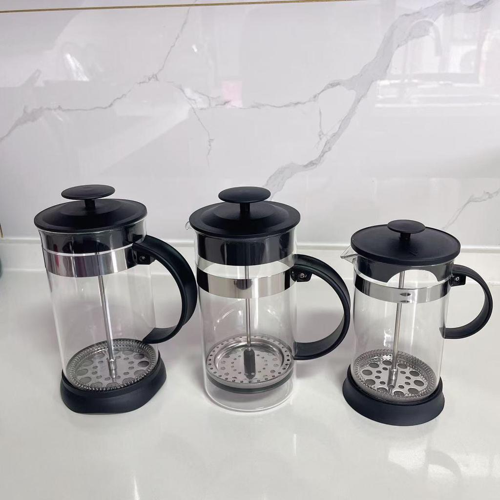 Heat-Resistant French Press Coffee & Tea Maker with Bamboo Handle and Stainless Steel Filter