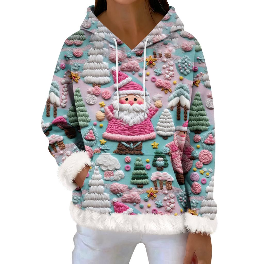 Kvinners uformelle motetrykk Langermet sweatshirt med hette