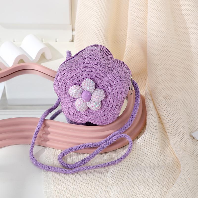 Süße florale Sommer-Strohhut-gewebte Crossbody-Mini-Tasche 2025