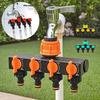 4-Way Independent Garden Hose Splitter With Valve Water Switch Hose Connector Splitter Faucet Connector