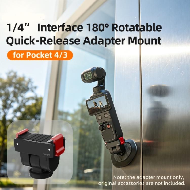 Compactly Quick Detach Brackets For Pocket 4/3 Cameras Quick Release Adapter With 180Degree Flexible Tilt Extension Base