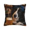 Border Collie Drinking Beer Funny Dog Meme Pillow Covers Printed Cushion Cover Gift Throw Pillow Case Cover Chair Multiple Sizes