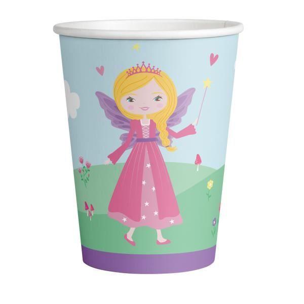 Gobelets En Papier - Princess - 250 Ml - Multicolore - Motif Princesse - Pour Enfants