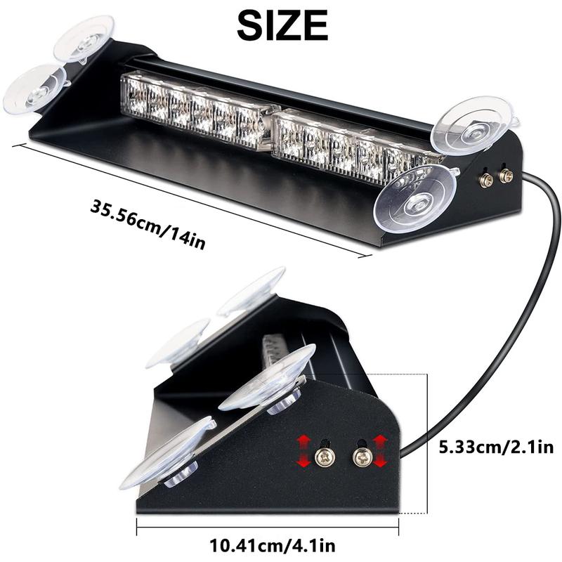 1 PC Alumium 12V-24V 24LED Car Dash Emergency Strobe Light LED Windshield Warning Strobe Light with Suction Cups Universal