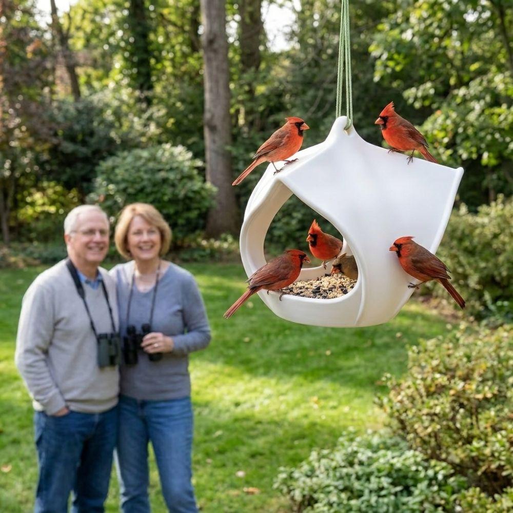 Plastic Hanging Bird Feeder Birdhouse Bird Feeding Station Bird Food Container for Bird Lovers