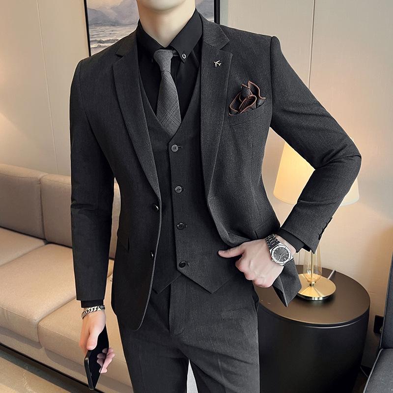 Spring Slim Fit Youth Suit Set - Men's Business Casual Plus Size Tuxedo