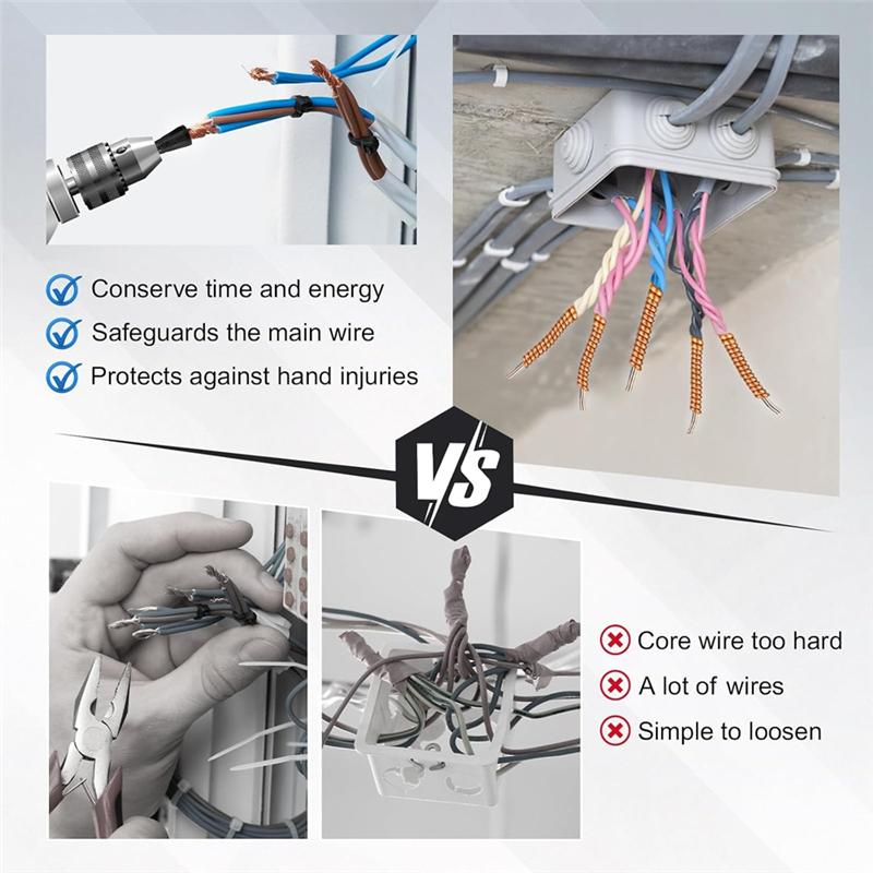 

4 Pcs Wire Twister Tool Fordrill Wirenut Twister Compatible With8 To24 Awg And2 To7 Fordrill Forelectrical
